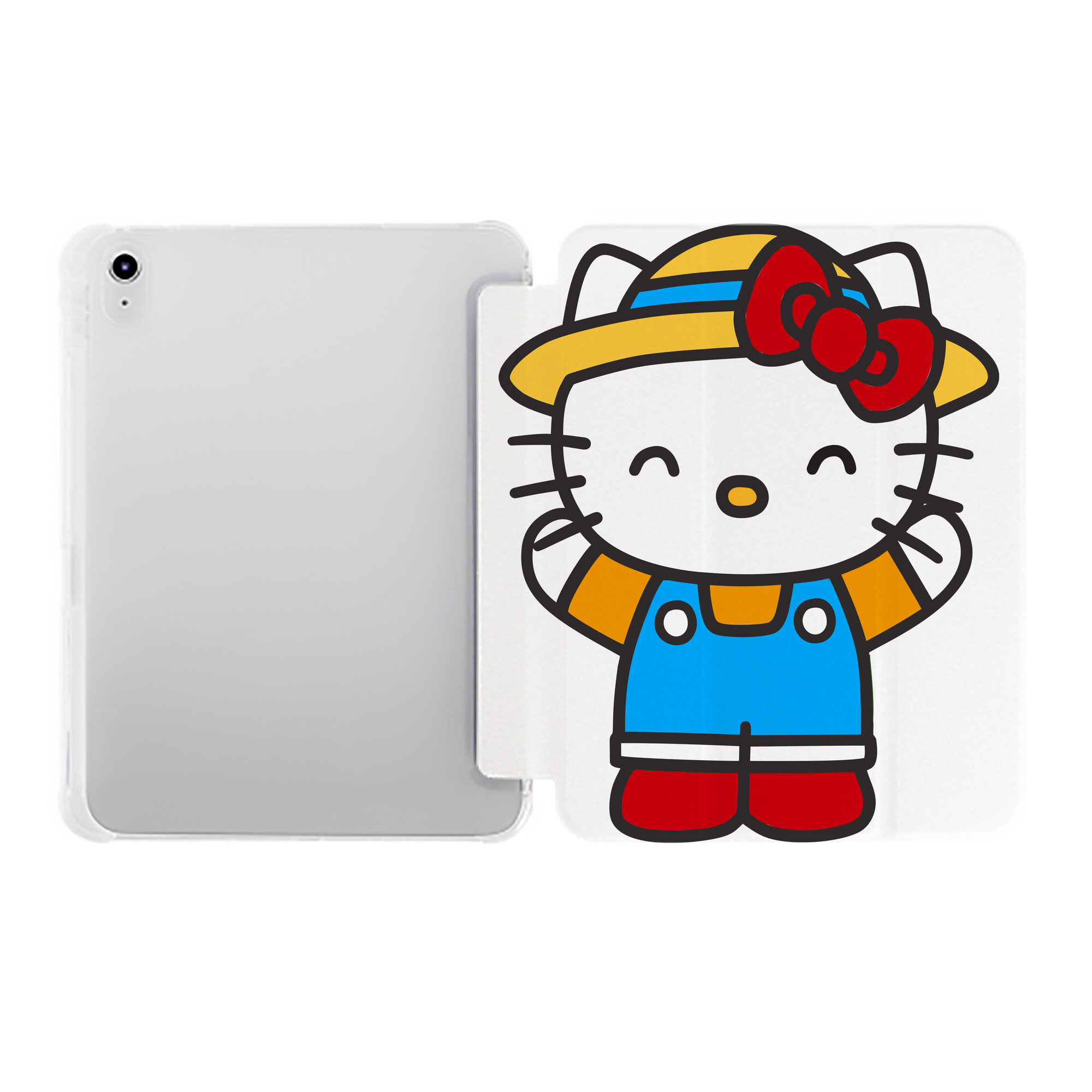 （画像用） Hello Kitty ハローキティ IPad ケース ペン収納付き 三つ折りスタンド PUレザー×シリコン 対応機種9.5/10.5/10.9インチ